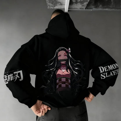 Demon Slayer: Men's Hoodie Sweatshirt Kamado Nezuko Anime Spring Autumn Winter Boy Harajuku Long-sleeved Parent-child Outfit
