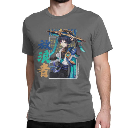Genshin Impact: Wanderer Scaramouche for Men Women T Shirt Vintage Tee Shirt Short Sleeve T-Shirt 100% Cotton Summer Clothing