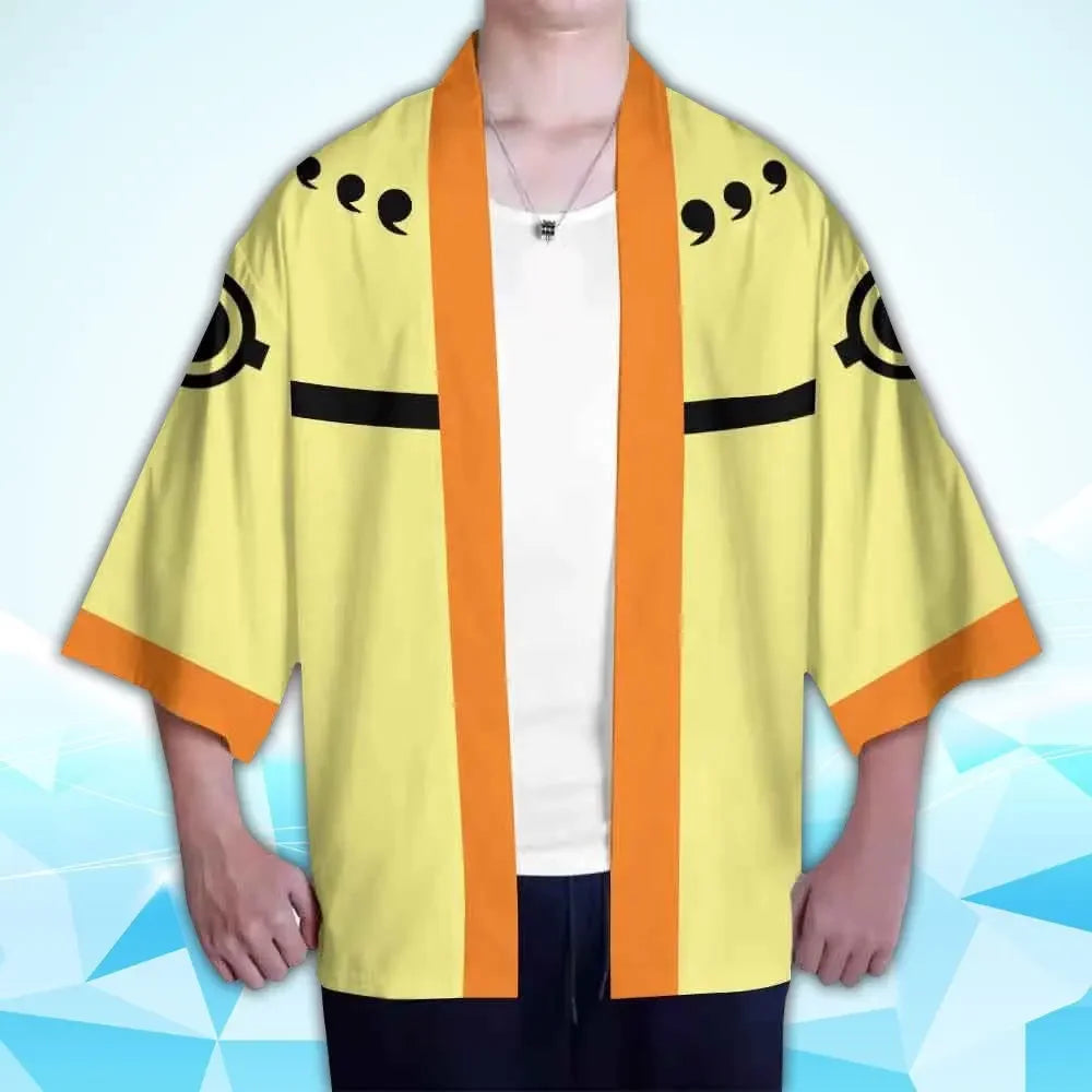 Naruto: Akatsuki Uzumaki Itachi Red Cloud Kimono Shirt Haori Yukata Printing Cosplay Robe Costume Christmas Festival Gifts