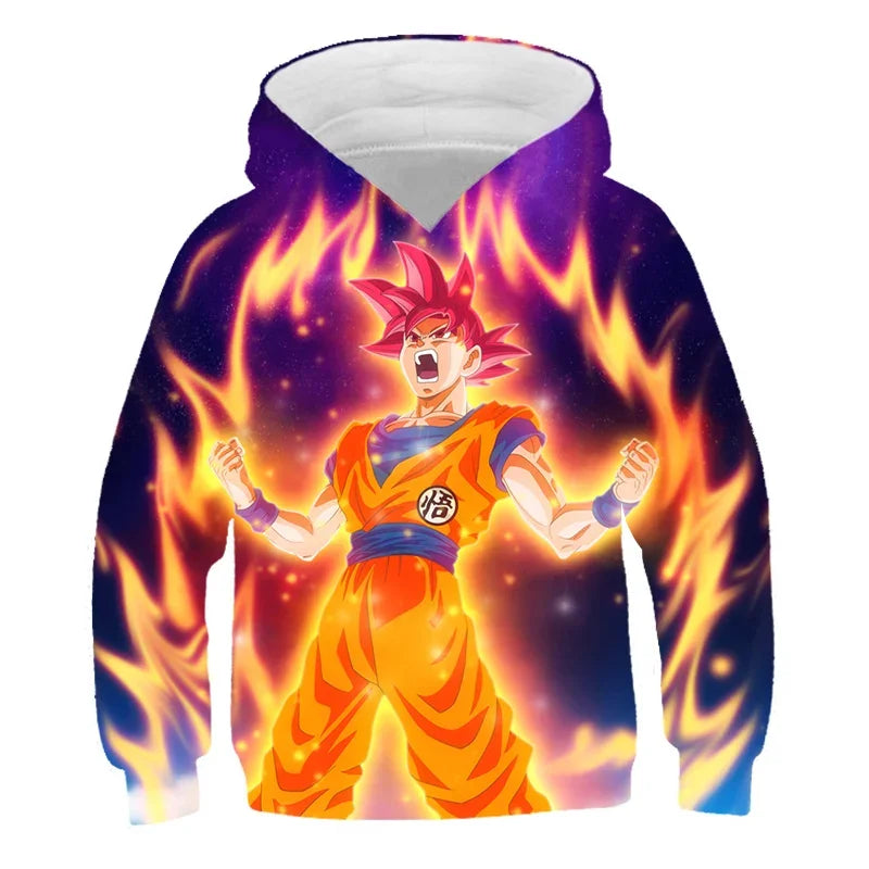 Dragon Ball Z: (KIDS) Hoodie Boys and Girls 3D Printing Sweatshirt Fashion Loose Long Sleeve Spring Autumn Goku Veget Pullover