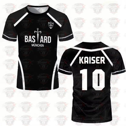 Blue Lock: Anime Shirt Black And White Maillot Men's Football T-shirt Kaiser Isagi Training Breathable Sports Men's T-shirt