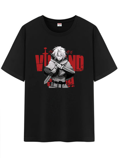 Vinland Saga: Unisex Japanese Pattern T-Shirt,  Character Graphic Short Sleeve Regular Fix Tee Shirt