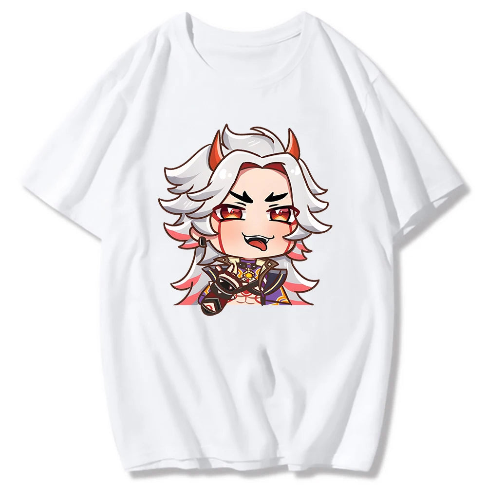 Genshin Impact: T-shirt Arataki Itto T-shirt Game Graphic T shirts Kawaii Oversized Casual Tops 100% Cotton