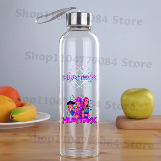 KPop Demon Hunters: Transparent Water Cup for Men Women Anime Cartoon Simple Cups Students Portable Fashion Water Bottle Gifts