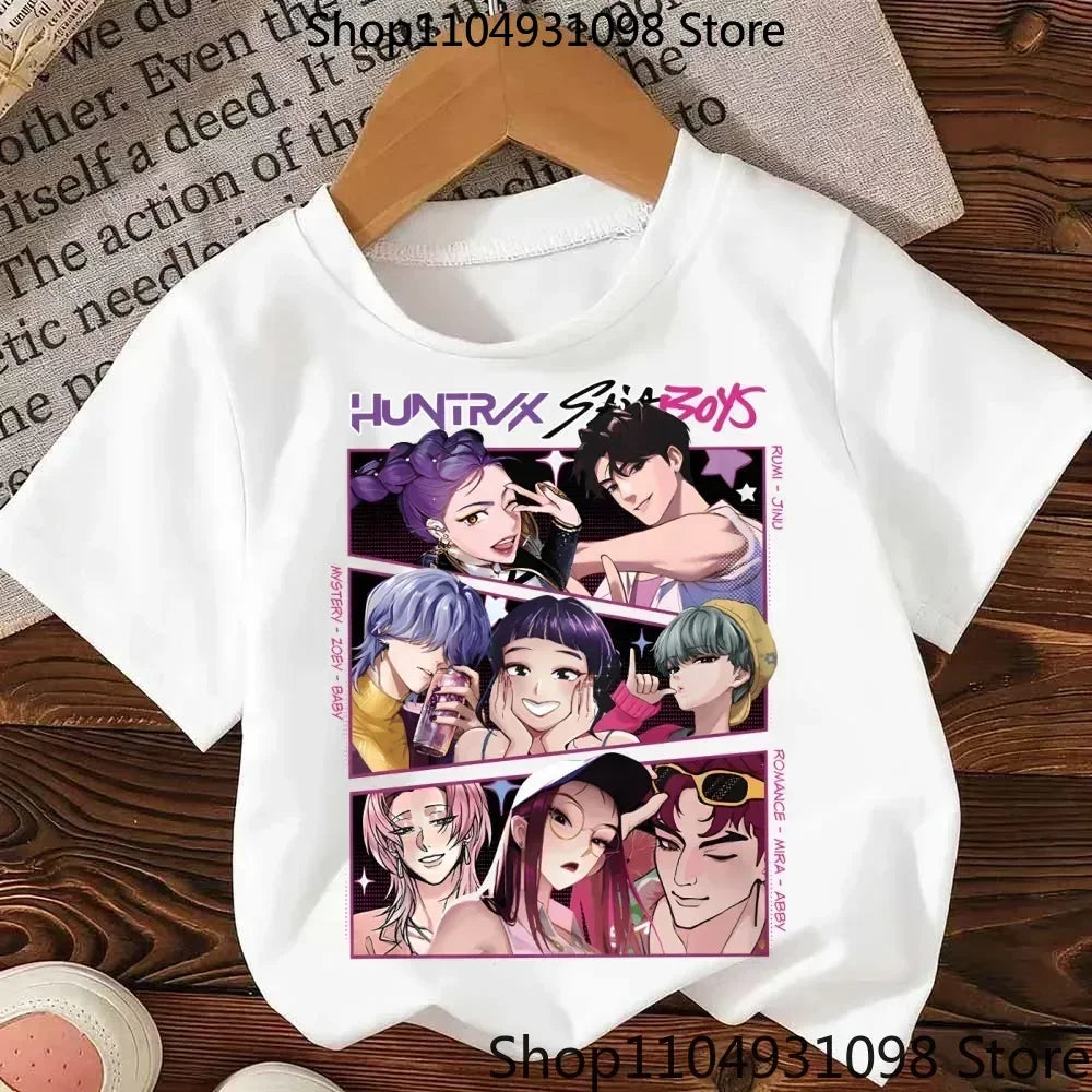 KPop Demon Hunters:Hasbro  Movie Series Summer Children's Cotton T-Shirt - Boys and Girls - Baby Soft and Cute Top