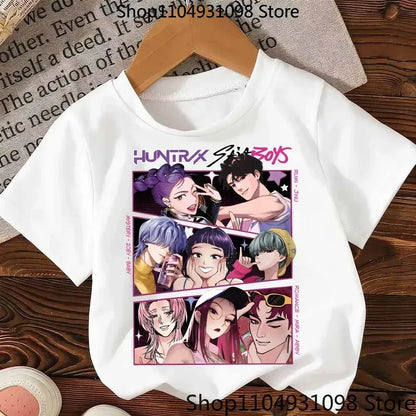 KPop Demon Hunters:Hasbro  Movie Series Summer Children's Cotton T-Shirt - Boys and Girls - Baby Soft and Cute Top