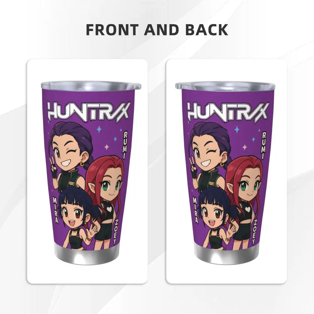 KPop Demon Hunters - Derpy  Insulated Tumbler with Lid Vacuum Thermal Mug Outdoor Travel Car Bottle Cup, 20oz