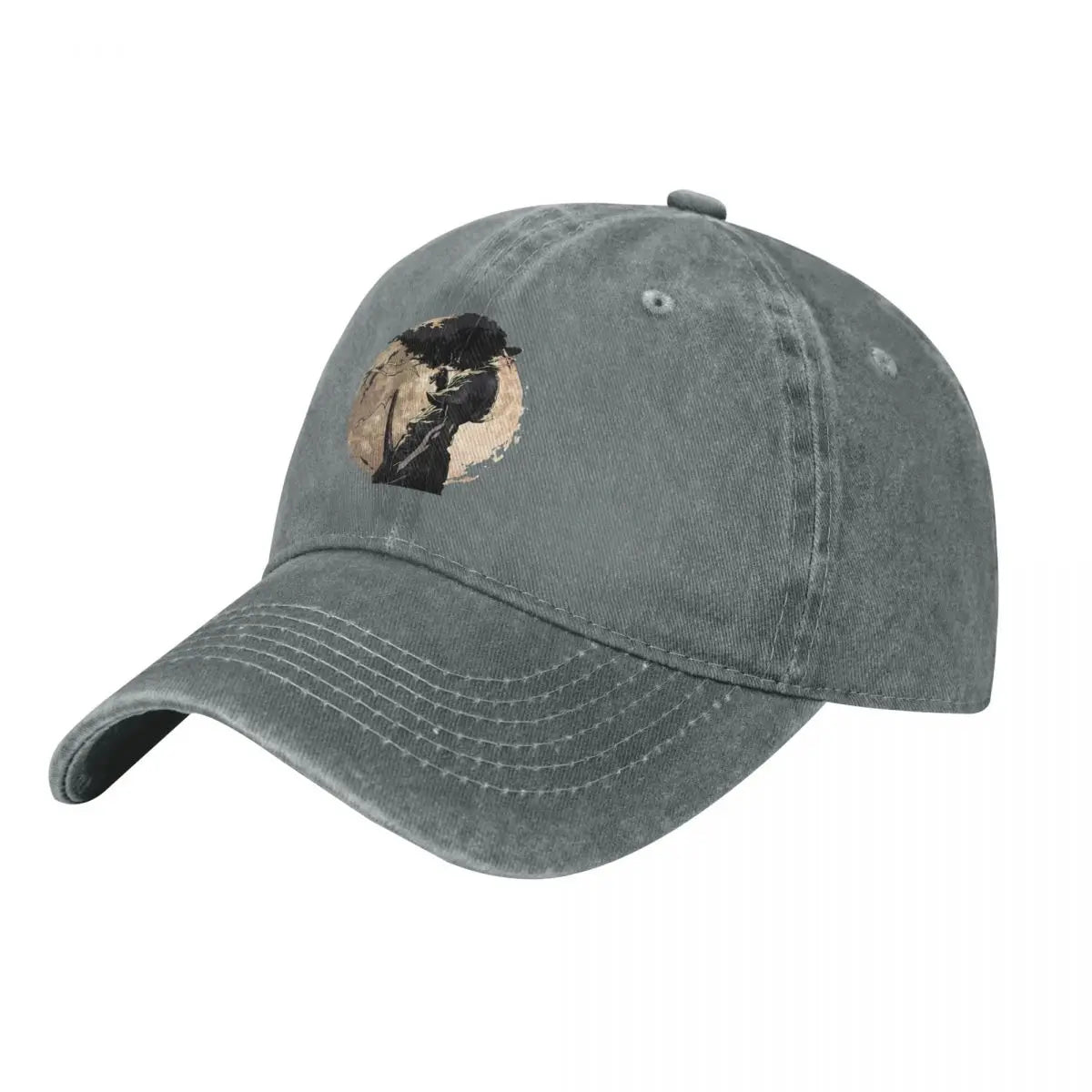 Afro Samurai:  Sword & Moon Print denim Hat Lightweight Cap Female Baseball Cap For Men