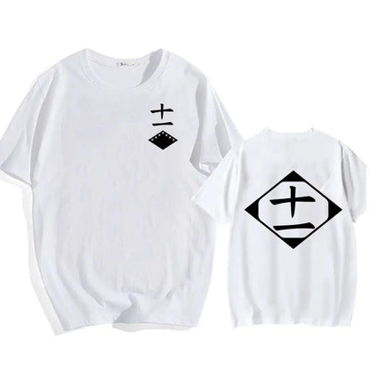 Bleach: Soul Society  Print T-shirt  Oversized Casual Cotton Black and White Short Sleeves Men's Clothing