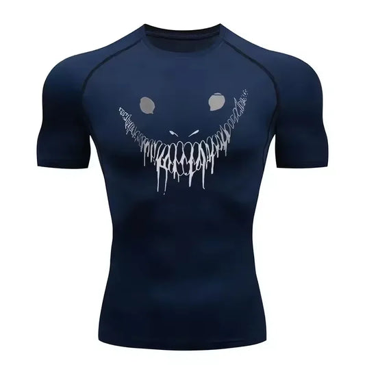 Berserk: Compression T-shirt Men Elastic Tight Sportswear Short-sleeved Gym Bodybuilding Quick-drying Sweatshirt Top S-3XL