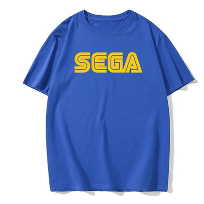 Sonic the Hedgehog: Sega Logo Men T Shirts Summer Casual Short Sleeve Fashion Streetwear Harajuku Tshirt Korea Style Game Fans Male Tees