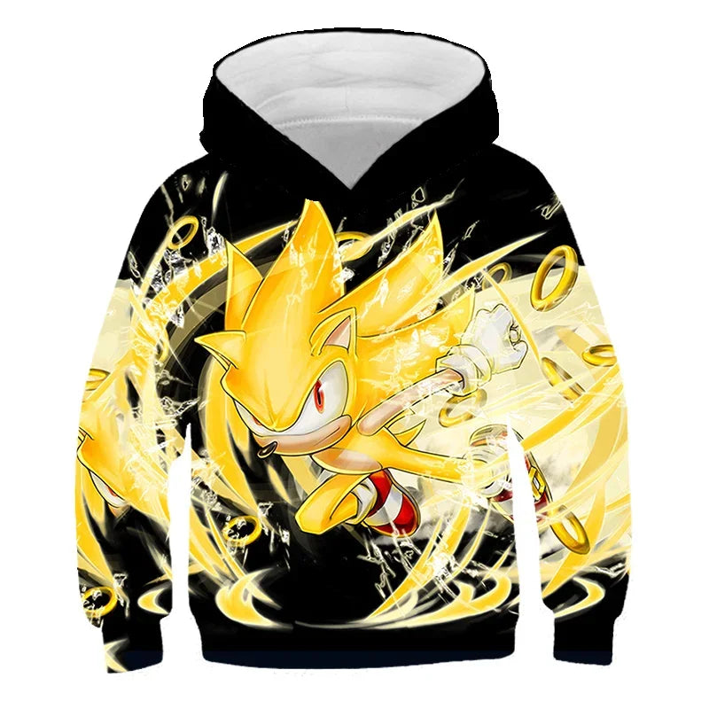 Sonic The Hedgehog: Children's Clothes Fashion Sonic Hoodie For Kids Boys Girls Children Autumn Long Sleeve Printed Anime Sweatshirts Cool Tops Tees