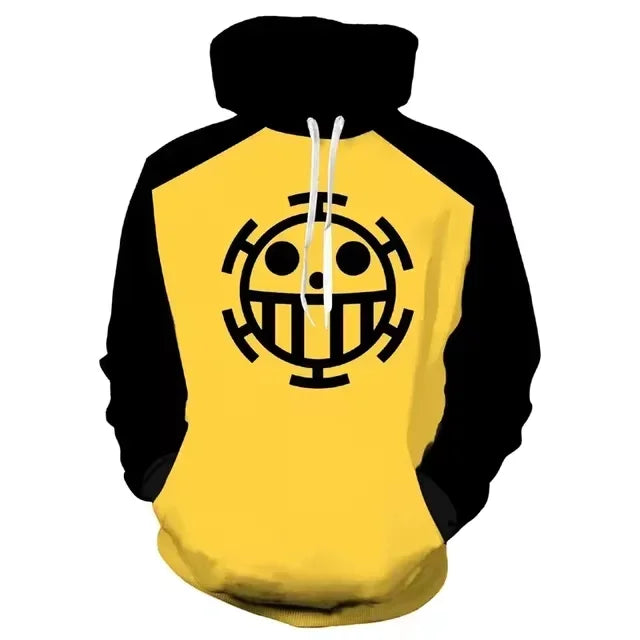 One Piece: 2025  Trafalgar D. Water Law Hoodie Cosplay Traje Manga Longa Moletom Casaco Jaquetas Luffy