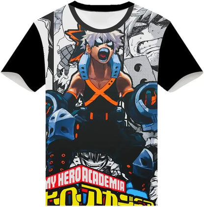 My Hero Academia: 3D Print T-Shirt Cosplay Costume Short Sleeve Pullover Tee Top Shirts