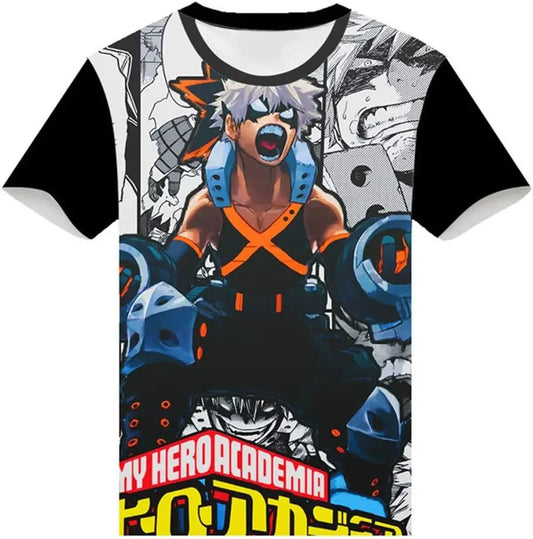 My Hero Academia: 3D Print T-Shirt Cosplay Costume Short Sleeve Pullover Tee Top Shirts