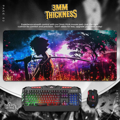 Samurai Champloo: Mugen Mouse Pad - Anime Sword Style Desk Mat, Retro Samurai Gaming Mousepad, Otaku Gift Decor