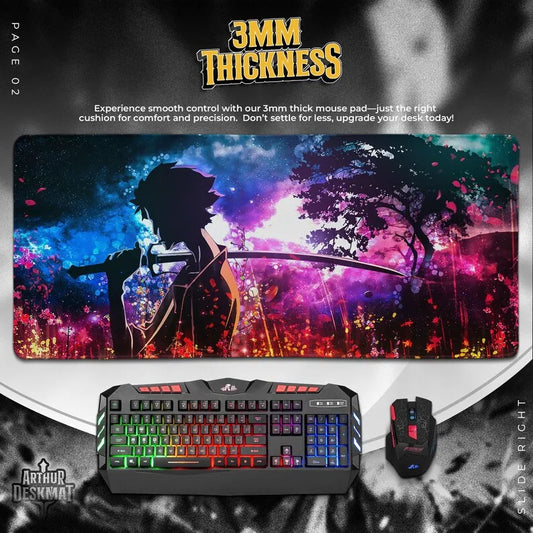 Samurai Champloo: Mugen Mouse Pad - Anime Sword Style Desk Mat, Retro Samurai Gaming Mousepad, Otaku Gift Decor