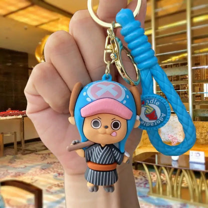 One Piece: Keychain with Cartoon Luffy and Zoro Characters, Ideal for Cosplay Accessories and Gifts