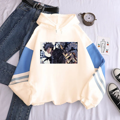 Solo Leveling: Hoodies Oversized Streetwear Long Sleeves Korean Style Popular Classic Simple