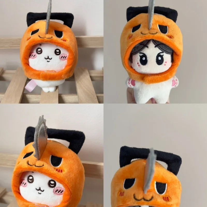 Chainsaw Man: Head Cover Pochita 10cm Cotton Doll Stuffed Hood Toy Compatible with 17cm Figures Ideal Birthday Gift