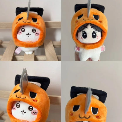 Chainsaw Man: Head Cover Pochita 10cm Cotton Doll Stuffed Hood Toy Compatible with 17cm Figures Ideal Birthday Gift