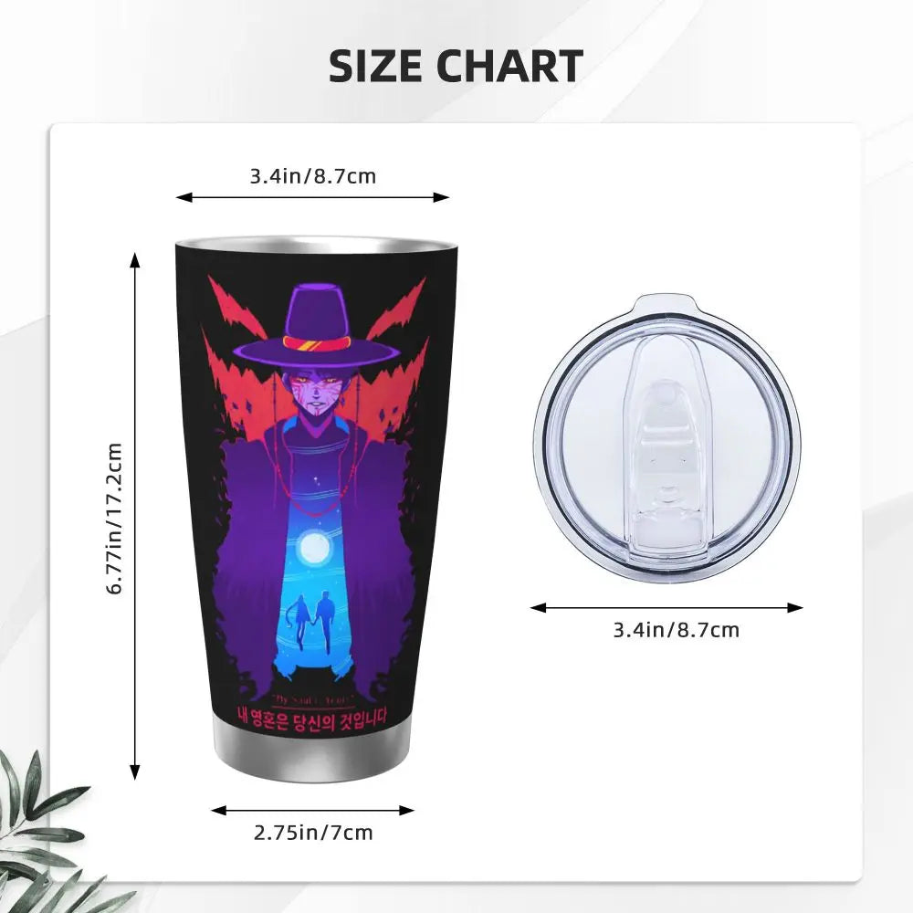 KPop Demon Hunters - Derpy  Insulated Tumbler with Lid Vacuum Thermal Mug Outdoor Travel Car Bottle Cup, 20oz
