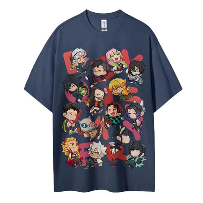 Demon Slayer Japanese Hot-blooded Anime Classic Characters Sports Casual Short-sleeved Comfortable Half-sleeved Popular Top