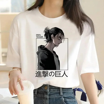 Attack on Titan: Graphic Print Harajuku T Shirt Casual Fashion Short Sleeve T-Shirt Women Graphic T Shirts