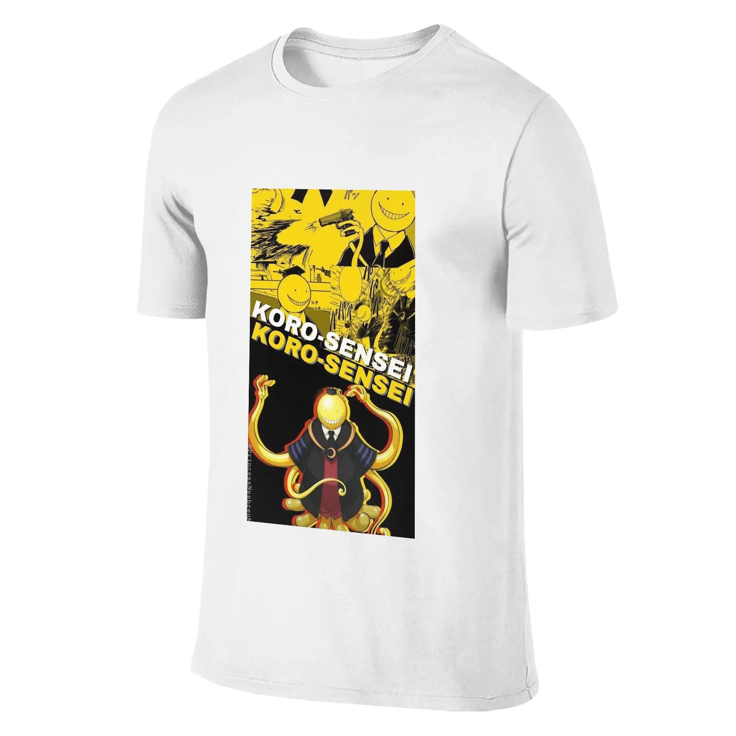 Assassination Classroom: Octopus Koro Sensei Men T-Shirt Double Sided Plus Size T Shirts Men's O-Neck Cotton Tees Short Male