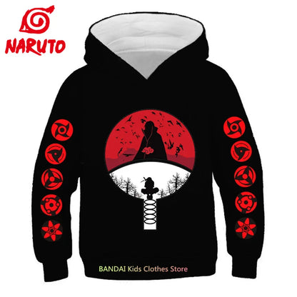 Narutos:  (KIDS) Hoodies Sweatshirts Clothes Long Sleeve Spring Autumn Kakashi Series Hooded Tops Clothing 3-14 Years Old