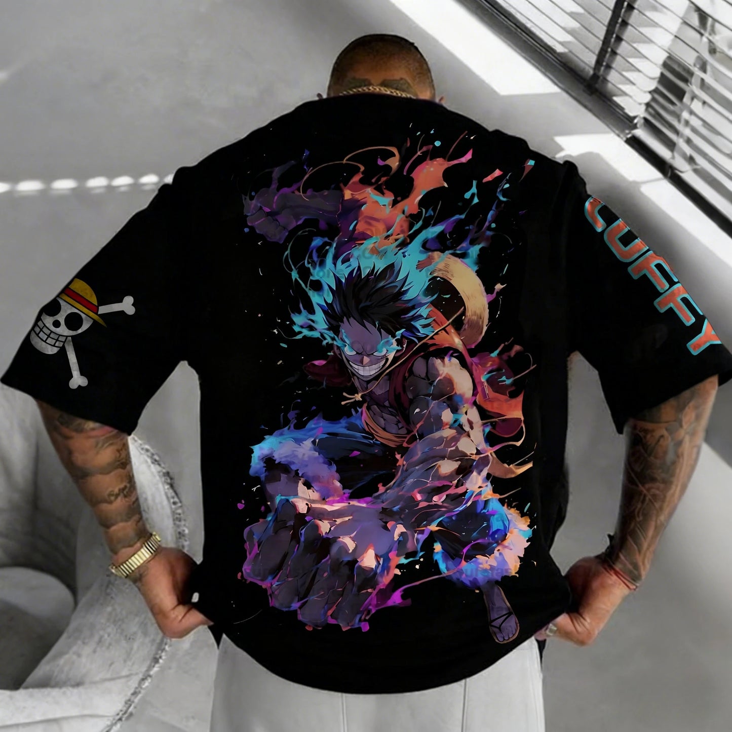 One Piece: Bandai Luffy and Zoro Printed Short-sleeved 2026 Summer Men's and Women's Loose, Breathable and Sporty Fashion T-shirt