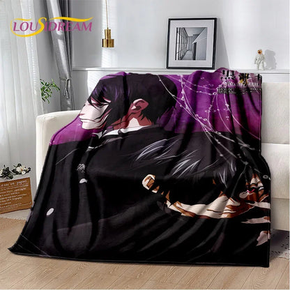 Cartoon Black Butler Anime 3D Blanket,Soft Throw Blanket for Home Bedroom Bed Sofa Picnic Travel Office Rest Cover Blanket Kids