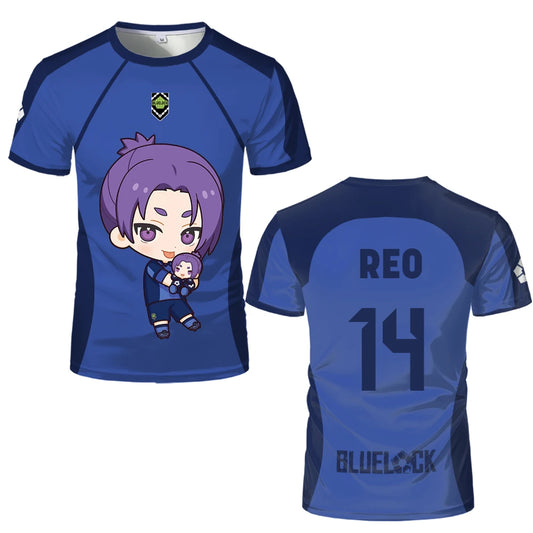 Blue Lock: (KIDS) Eleven Jersey Isagi Nagi Cute Pattern T-shirt Character Print Tops Kid's T Shirts