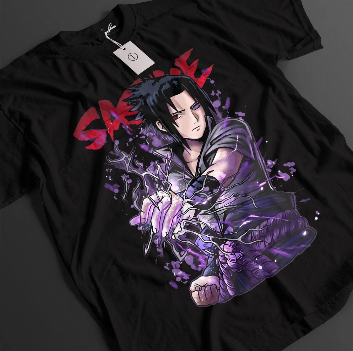 Naruto: Uzumaki Sasuke Anime Printed T-shirt Summer Men's Pure Cotton Neutral Casual Family Set Short Sleeved T-shirt
