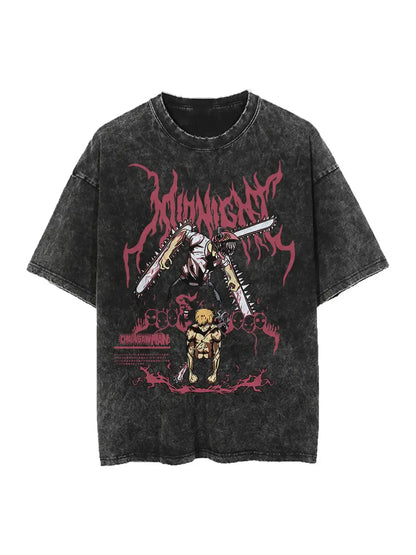 Chainsaw Man: Shark Slayer T-shirt Anime Shirt Vintage Men's T-shirt Pure Cotton Leisure Sports Harajuku Summer New 2025