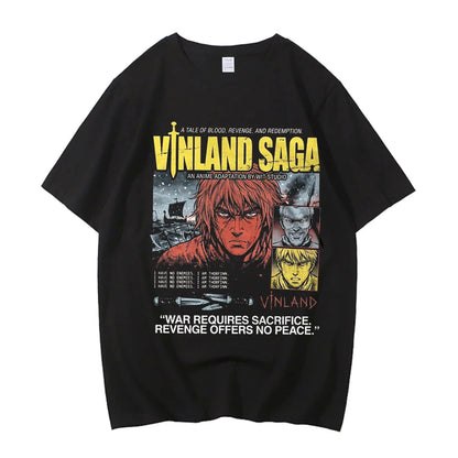 Vinland Saga: Manga Graphic T-shirt Thorfinn  T Shirt Men Women Clothing High Quality Summer 100% Cotton Short Sleeve Tees