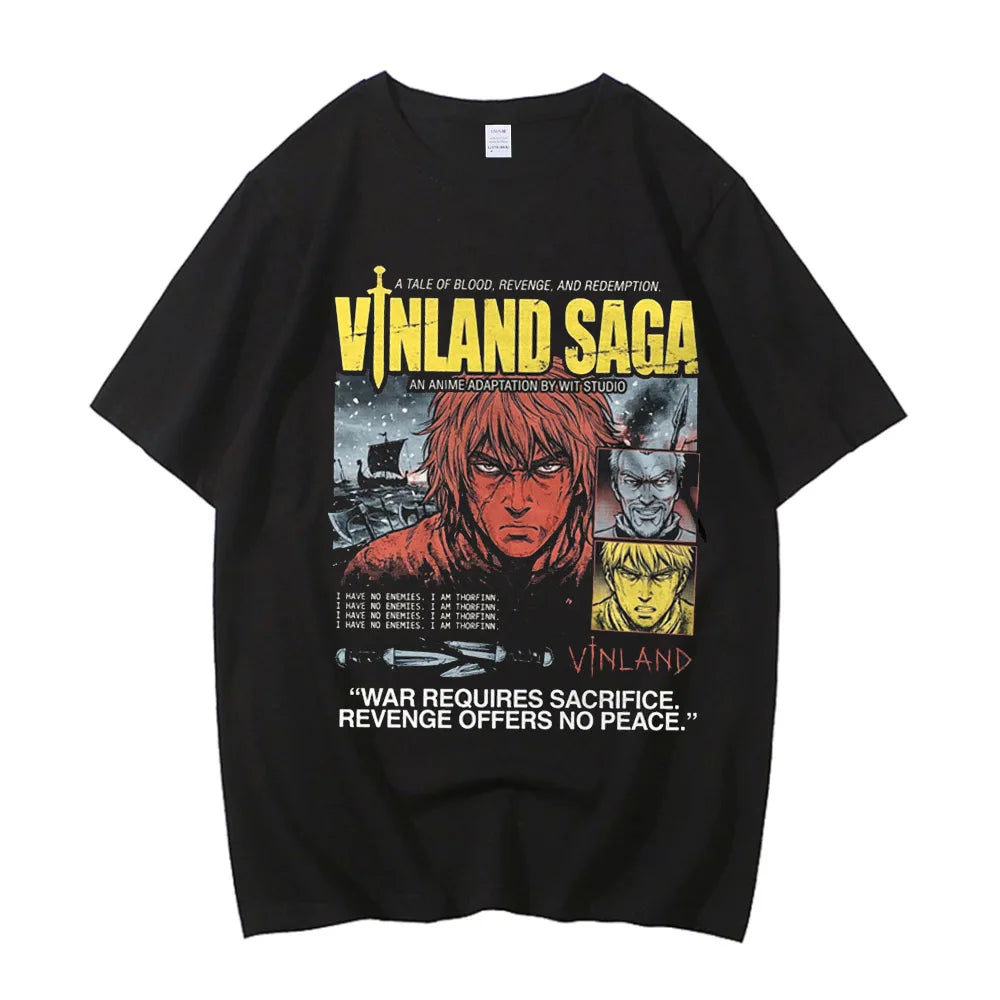 Vinland Saga: Manga Graphic T-shirt Thorfinn  T Shirt Men Women Clothing High Quality Summer 100% Cotton Short Sleeve Tees