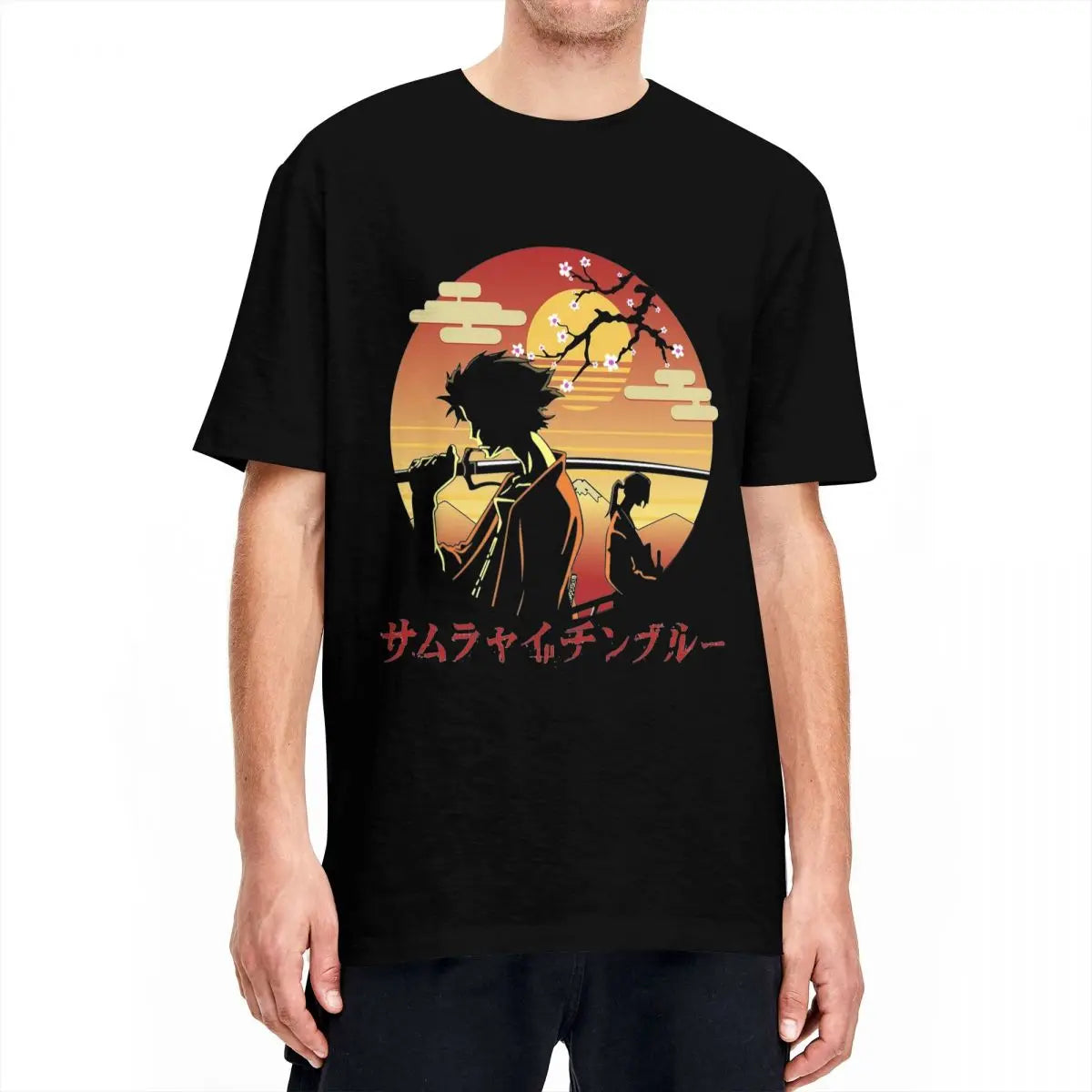 Samurai Champloo: Mugen And Jin T Shirts 100% Cotton Clothing Novelty Short Sleeve Round Neck Tees Plus Size T-Shirt