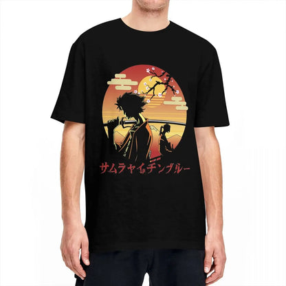 Samurai Champloo: Mugen And Jin T Shirts 100% Cotton Clothing Novelty Short Sleeve Round Neck Tees Plus Size T-Shirt
