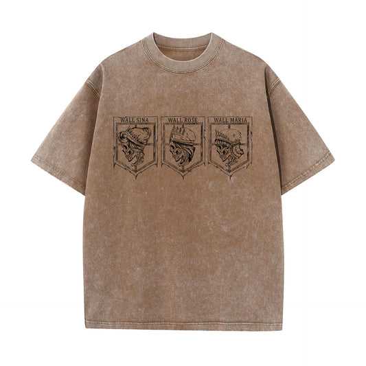 Attack On Titan :T-Shirt Hip Hop Streetwear Graphic Print Oversize Tshirt Short Sleeve Cotton Loose Vintage Tops