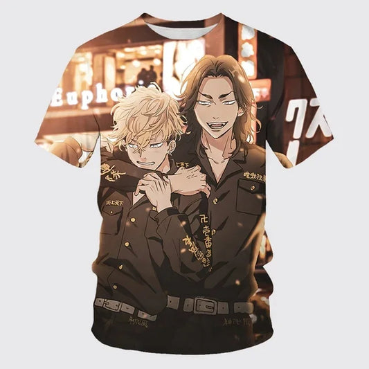 Tokyo Revengers: 3D Printed Unisex T-shirt Neutral Casual Street Style Short-sleeved Plus Size Top
