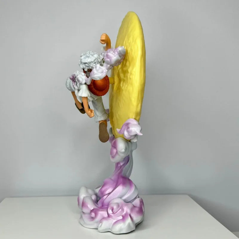 One Piece: Anime Figures Nika Sun God 5 Gear Luffy Flying To The Moon Model GK Statue Glowing Trendy Collectible Ornament Gifts