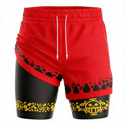 One Piece: Mesh Double-layer Shorts Streetwear Anime Summer 2026 New Y2k Casual Running Gym Workout Quick-drying Pants