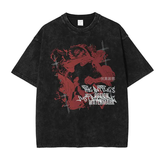 Jujutsu Kaisen: T Shirts Vintage Washed CHOSO T-shirt Oversize Short Sleeve Fushiguro Toji Gojo Saturo Itadori