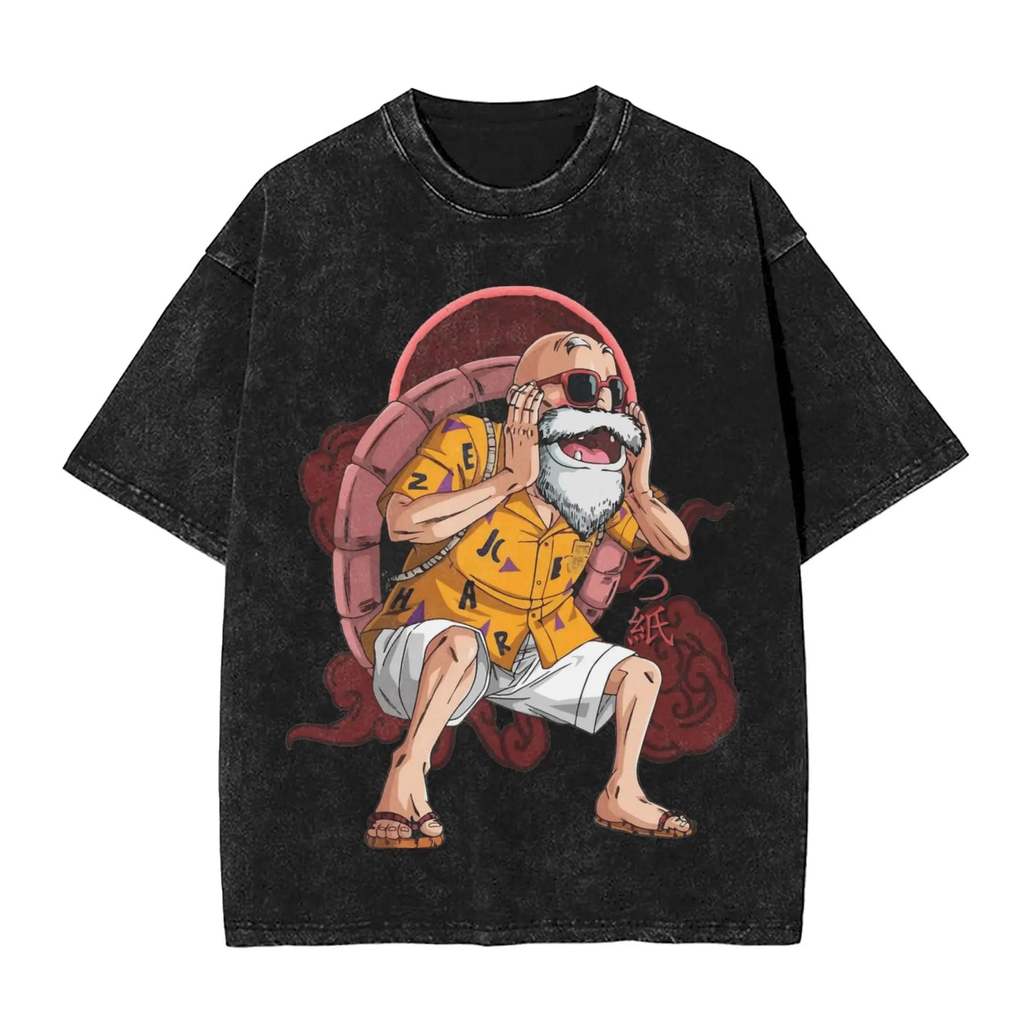 Dragon Ball: 2026 Master Roshi  Printed T-shirt Men's and Women's Washed T-shirt High Quality Vintage Cotton T-shirt Harajuku Tops