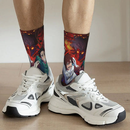 Dandadan: Skateboard Color Socks Casual Okarun Momo Takakura Ken Graphic