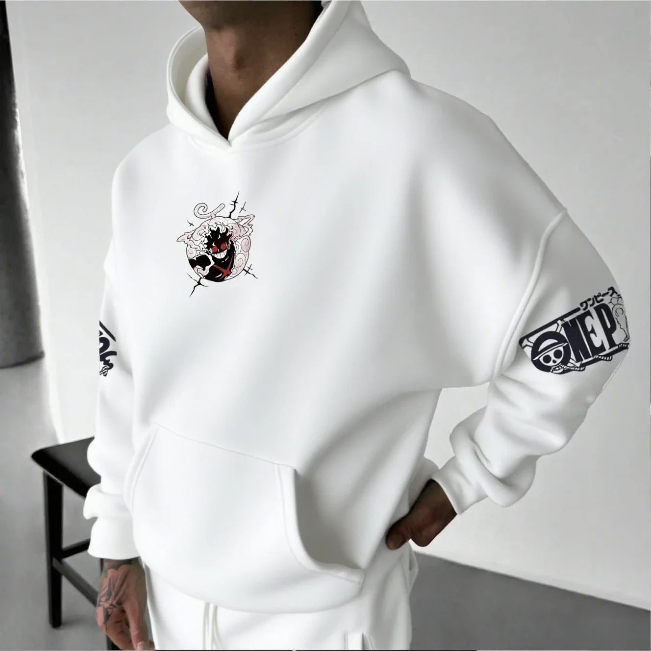 One Piece: Luffy Gear 5 Nika Streetwear Casual Pullover Sweatshirt Autumn Winter Cosplay Long Sleeve Tops