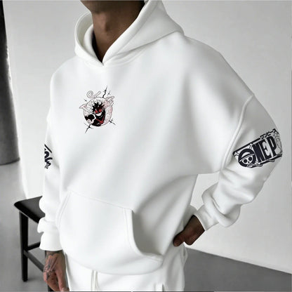 One Piece: Luffy Gear 5 Nika Streetwear Casual Pullover Sweatshirt Autumn Winter Cosplay Long Sleeve Tops