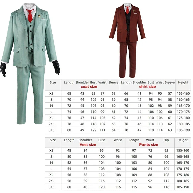 Spy X Family : ADULT DY20Anime Cosplay Costume Yor Forger Sexy Dress Loid Forger Light Green Suit Anya Kawaii Outfit Carnival Party Wig
