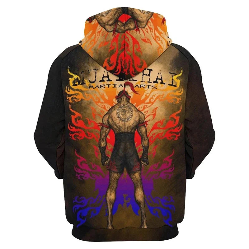 I.L.F.A.: New Pop 3D Muay Thai Boxer Baki style Printing Hoodies For Men Kids Fashion Sports Pullovers Fitness Gym Boxing Sweatshirts Harajuku Hoodie